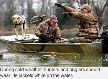 Hunters, anglers advised to wear PDFs during cold water excursions